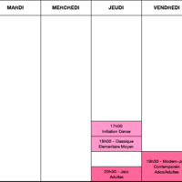 Planning des cours